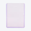 Single empty 3 x 4 in rigid toploader, front view, with a slight purple-blue tint