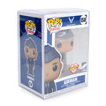 Clear protector fitted around a standard Funko Pop.