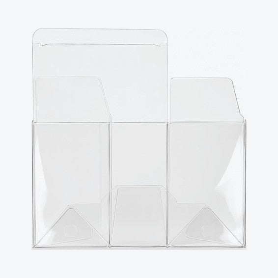 Booster box protector partly assembled, showing the open top flaps and pop-and-lock bottom