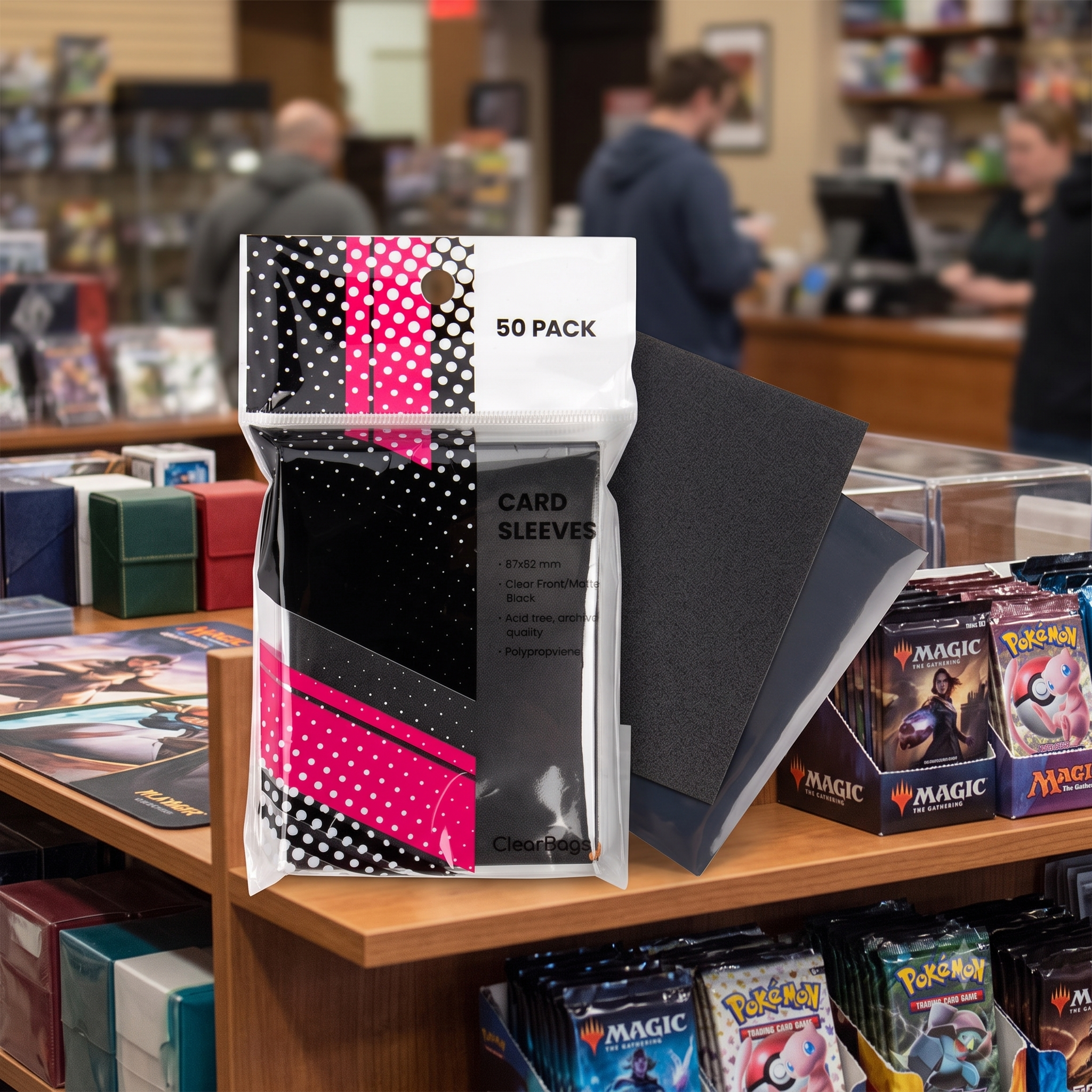 Matte Deck Sleeves — Black, Standard Size