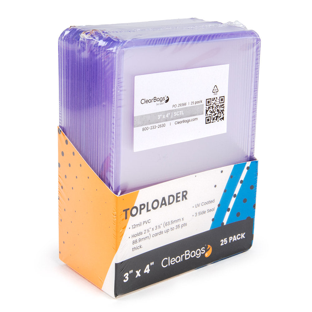 Rigid Toploaders — 3" x 4", Fits Cards to 35 pt