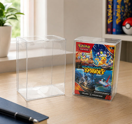 Clear protective case for a Pokemon booster bundle